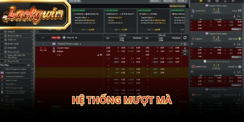 Thể thao Luckywin được tối ưu trên cả nền tảng website và thiết bị di động